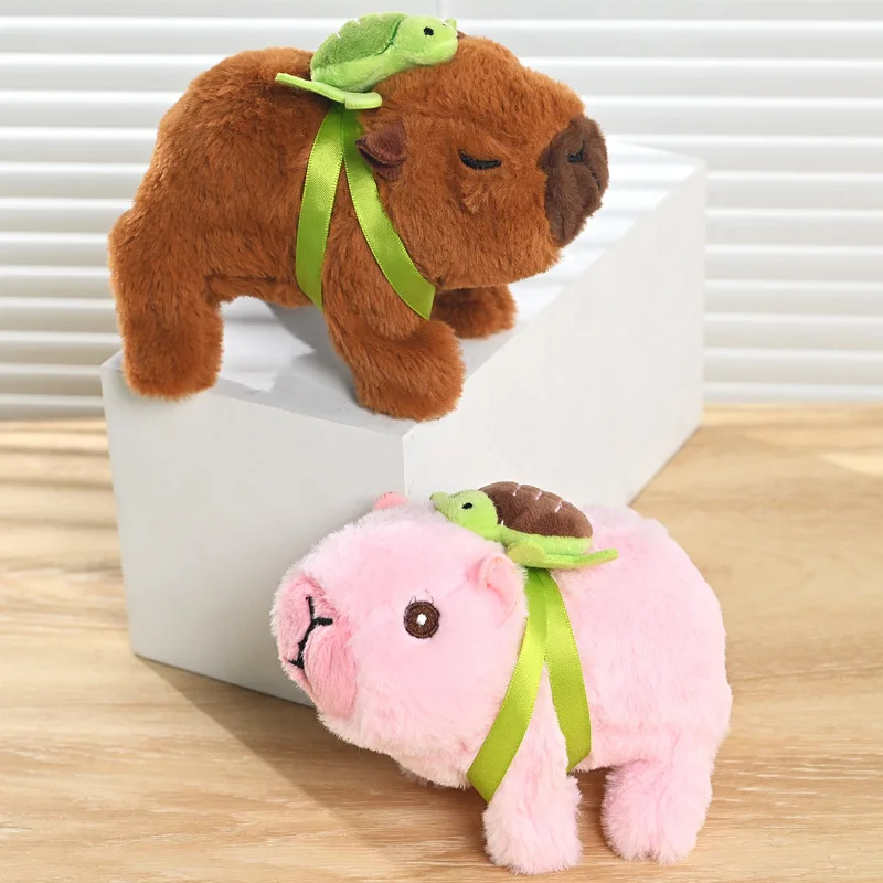 Cute Simulation Electric Plush Pull String Capybara Doll Toy Walking And Bark Electric Pet Baby Toddler Interactive Toys