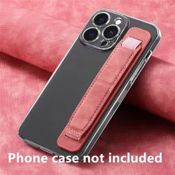Versatile Leather Phone Grip & Stand - Universal Smartphone Holder (Pink)