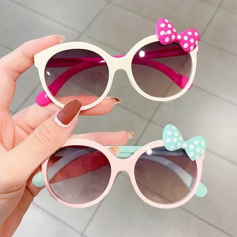 New Kids Sunglasses Girls Boys Shiny Bowknot Sun Glasses Lovely Cat Children Eyewear Fashion Gradient Eyeglasses UV400