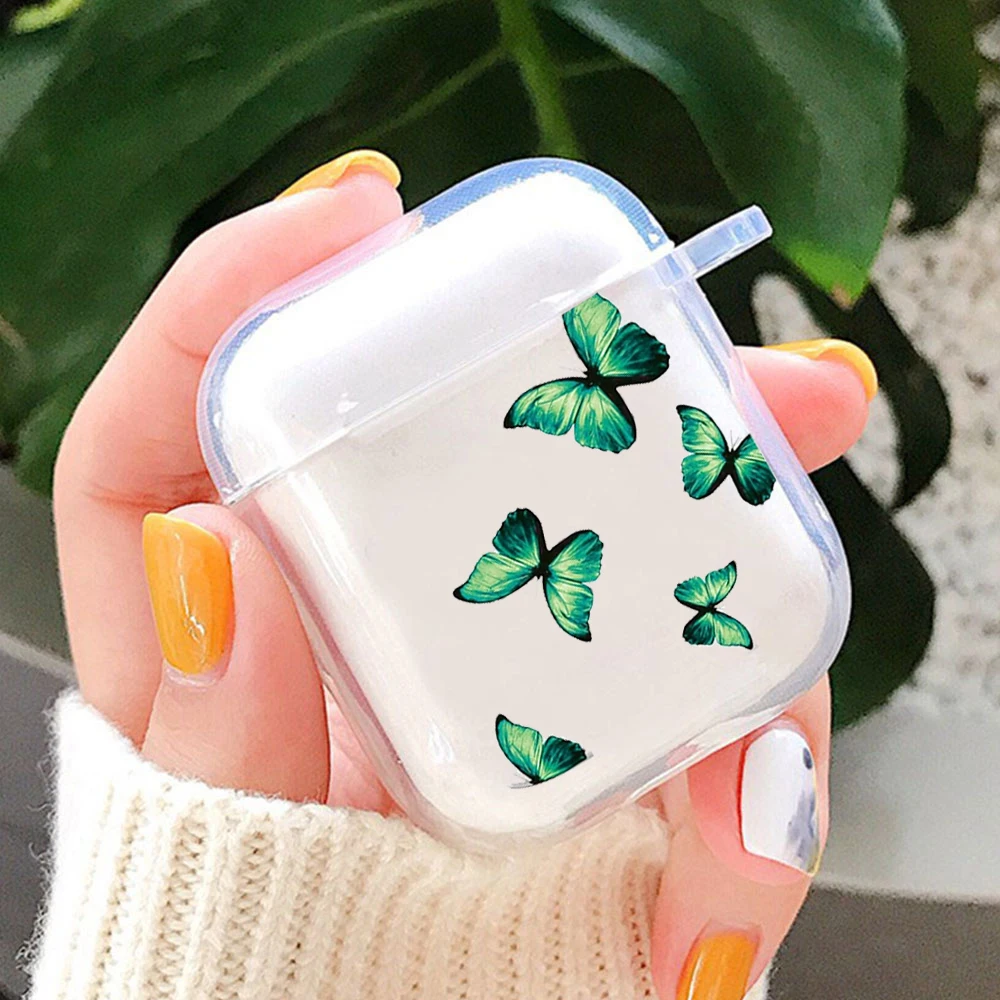 Blue Butterfly Flying Colorful For Apple Airpods 2 Earphone Sleeve 1 Soft Tpu Funda Cover For Apple Airpods Pro 3 Earpods Sleeve