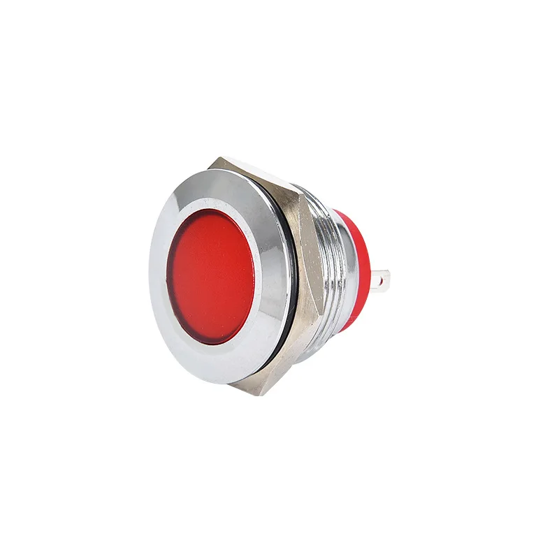 16mm IP66 Waterproof Metal LED Signal Pilot Indicator Light DC 12V 24V AC 220VWire Screw Pins for Industrial Equipme