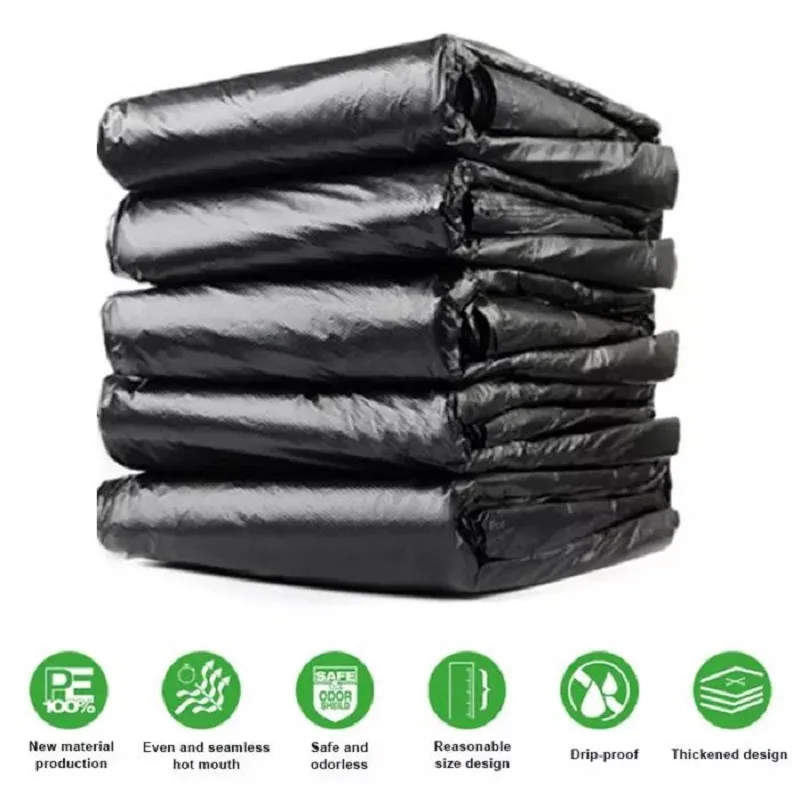 Black Heavy Duty Big Trash Liner Bin Kitchen Waterproof Plastic Garbage  Rubbish Industrial Contractor Refuse Bags - AliExpress