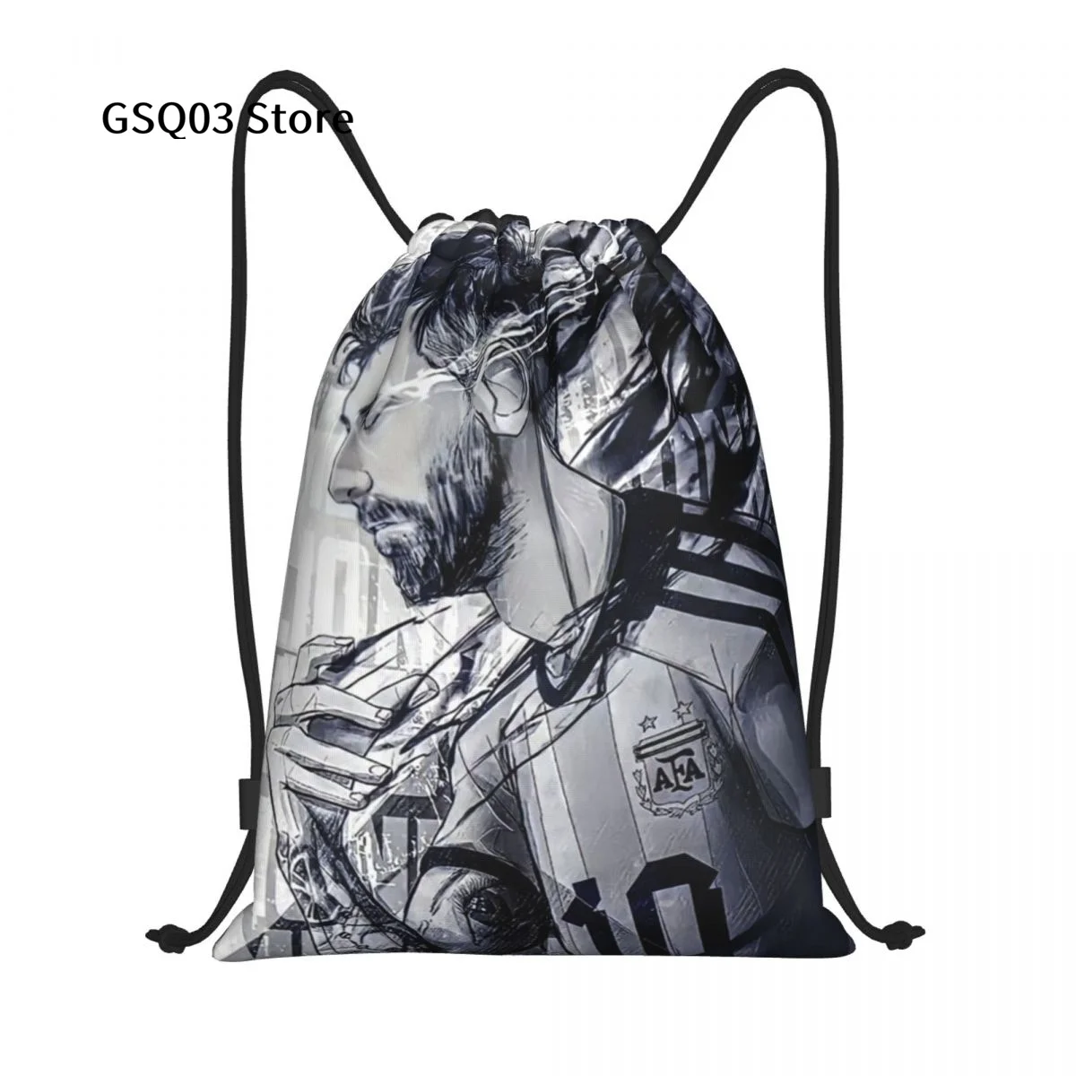 

Messi Cool Drawstring Backpack Cool Style String Bag Canvas Beach Sport Daypack