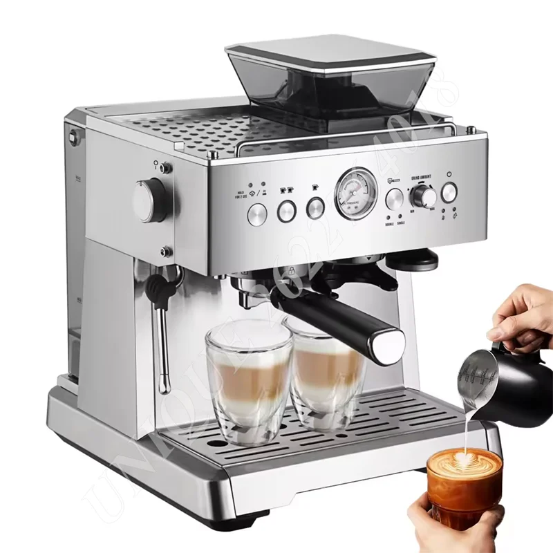 Machine with Grinder 20 Bar Semi Automatic Espresso Coffee Maker with Milk Frother for Home Barista Commercial Us