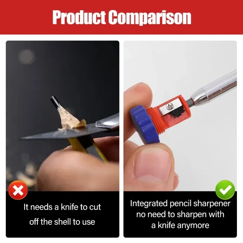 Multifunction Solid Carpenter Pencil Refill Leads Deep Hole Mechanical Pens Carpentry Construction Markers for Woodworking
