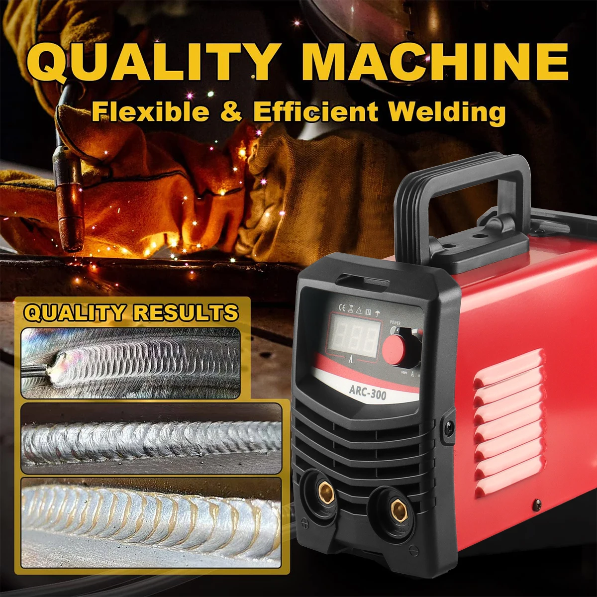 Stick Welder 300A, High Frequency 110v/220v Dual Voltage Stick/Arc Welder LED Digital Display Welding Machine 6