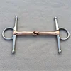 Full Cheek Stainless Steel Equestrian Flexible D Ring Loose Set Horse Bit Buckle Double Joint Copper Mouth 2