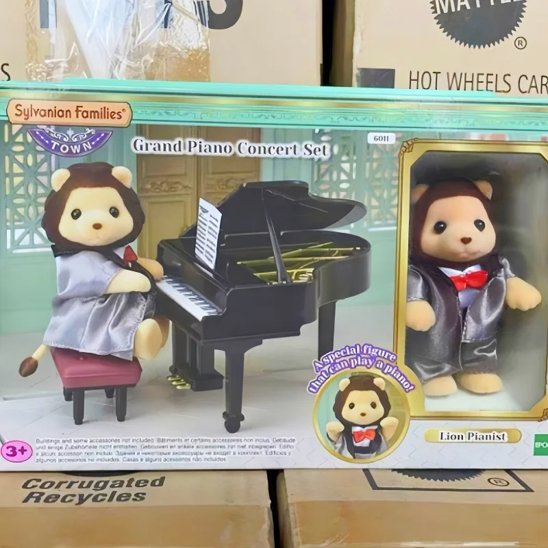 Hot Japanese Sylvanian Family Forest Play House Scena Di Simulazione Flokingtoy Lion Piano Set Cute Anime Figrues Toys Gifts