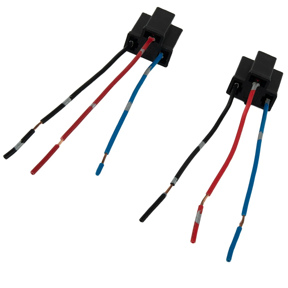 2 stücke Auto H4 3-pin Scheinwerfer Stecker Stecker Draht Buchse 12/24 V Für H4 HB472 472 birne Kupfer Draht Plug-in Exten Reparatur Lampenfassung – Detail 1