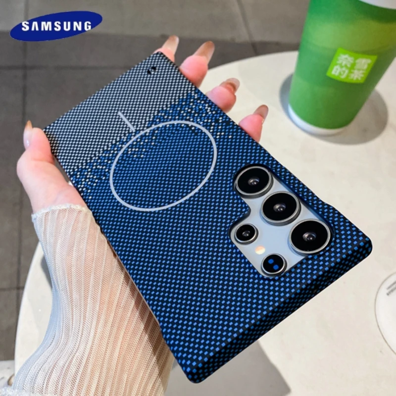 Ultra Slim Carbon Fiber Magnetic Case with Wireless Charging Compatibility