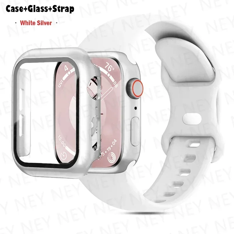 Premium Silicone Watchband with Glass Case