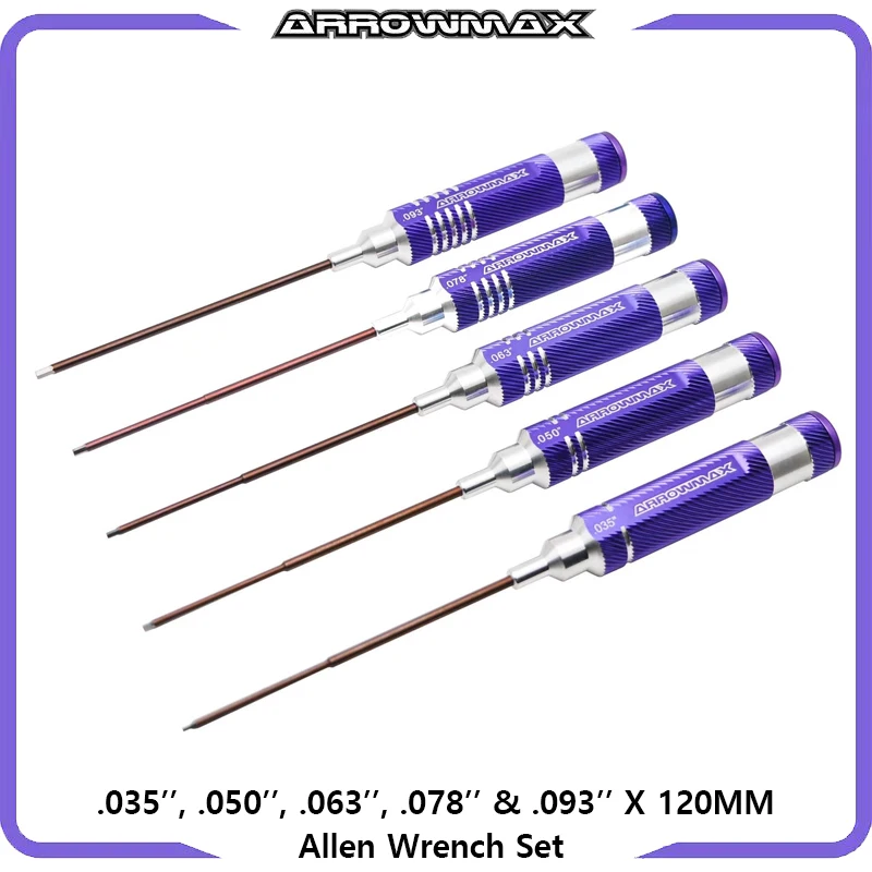 ARROWMAX Allen Wrench Screwdriver Set .035, .050, .063, .078, .093 X