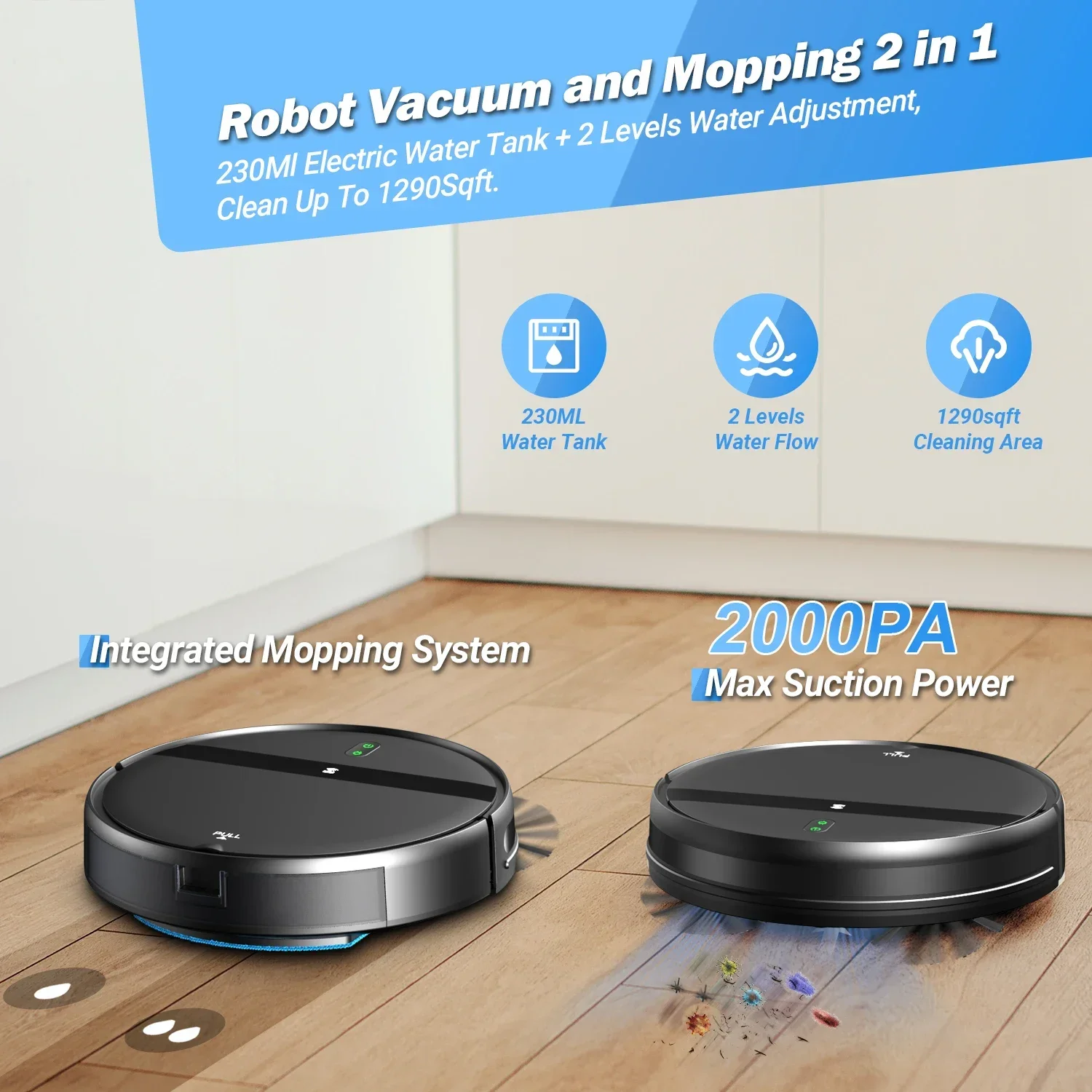 Onson Home Appliance 3 in1 Robotic Vacuum Cleaner Intelligent Robot Vacuum Mop Cleaner Floor Sweeper