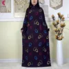 Abaya musulmane à double chapeau pour Ramadan, vêtements de prière africains, coton solide, broderie, adt, dubaï, turquie, islam, nouveau, 2025
