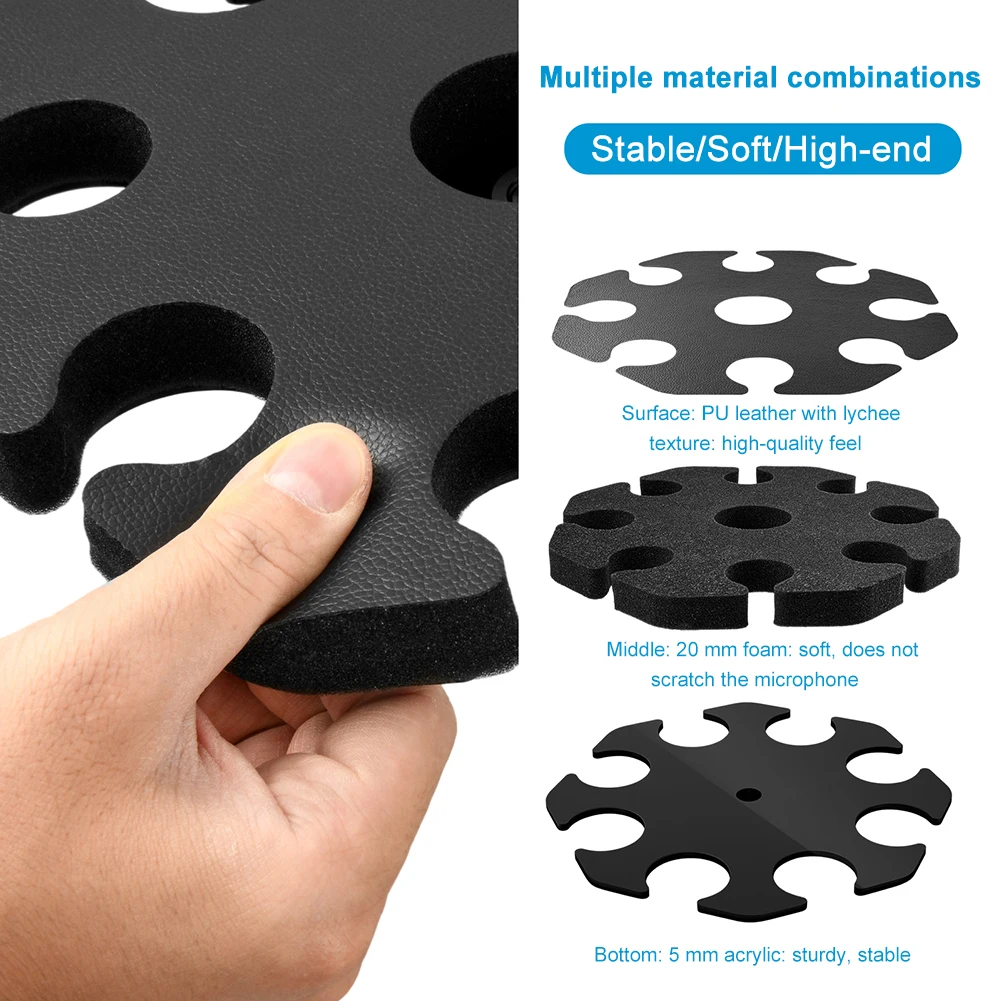 8-Slot Mic Stand Holder Easy Installation Mount Storage Bracket Detachable Microphones Organizer Mics Holders For Studio Karaoke