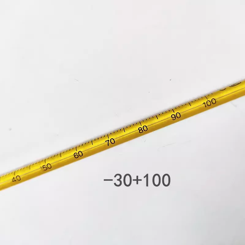 노란색 바닥 빨간색 물 온도계, 빨간색 물 유리 막대 온도계, 알코올 온도계-10-+ 110 ℃