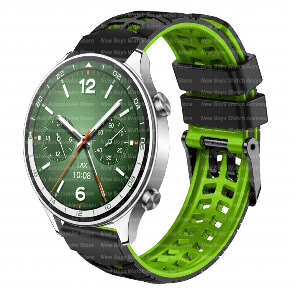 Premium Soft Silicone Sports Watch Strap - Versatile 22mm Replacement Band