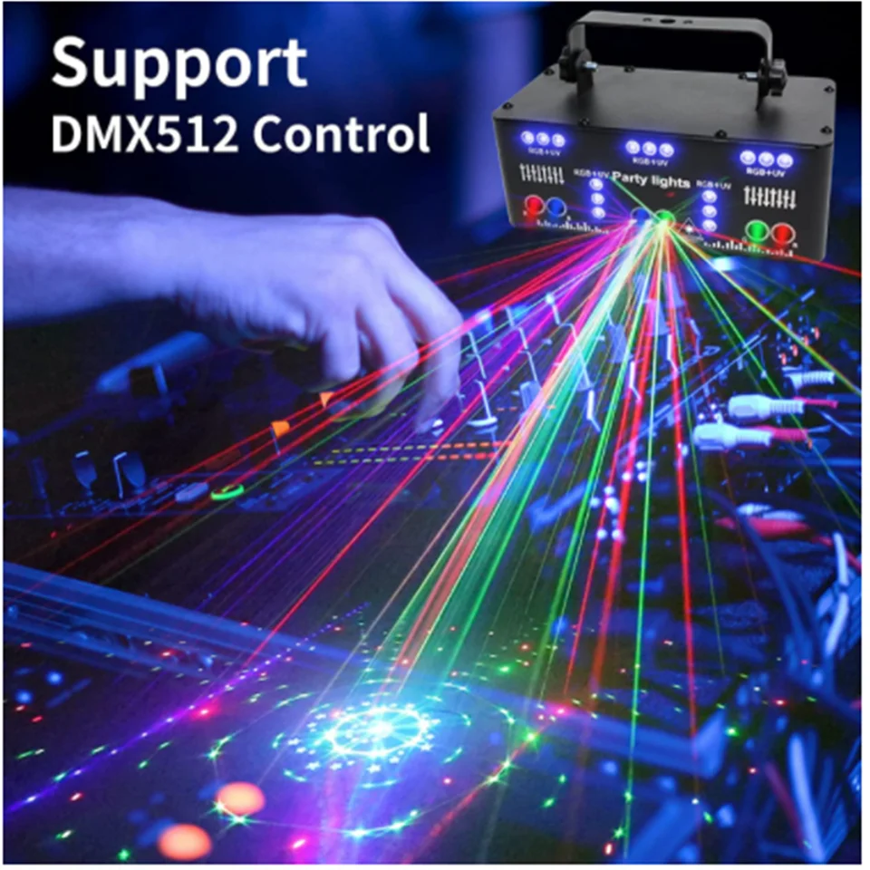 21 Eyes Dj Disco Light Black Light Beam Laser Projector Dmx Remote Strobe Stage Rgb Effect Xmas