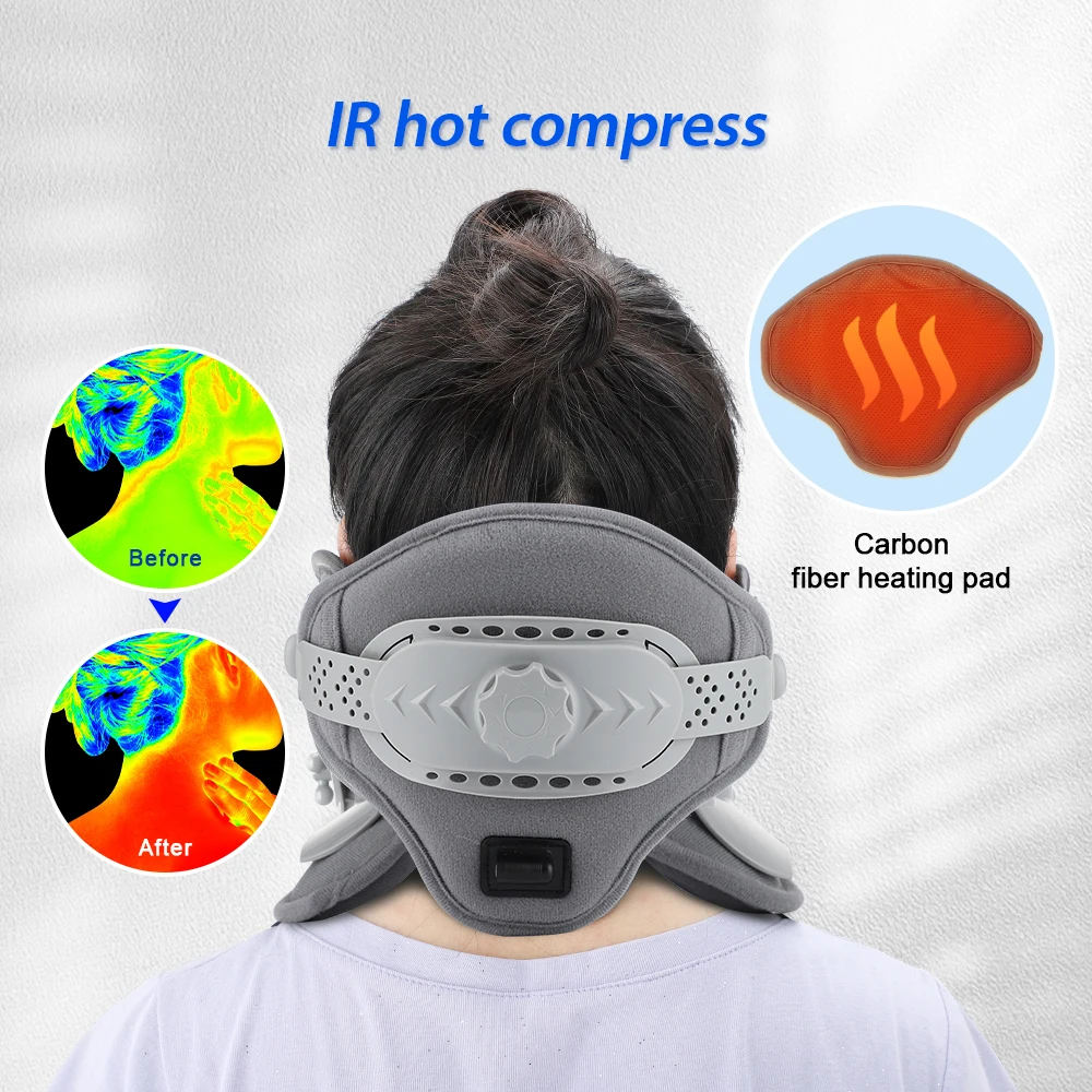 Neck Traction Electric Infrared Heating Cervical Neck Traction Collar Cervical Spine Massager Heat Treatment Health Care