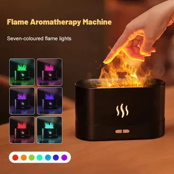 Perfume Humidifier Ultrasonic Air Humidifier With LED Lighting Simulation Colorful Flame Fragrance Machine 1