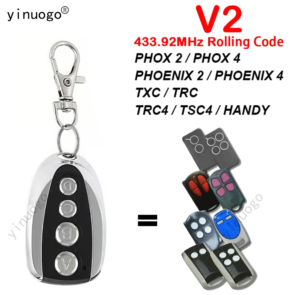 access control keypads Clone V2 PHOX Remote Control V2 PHOX 2 4 PHOENIX2 PHOENIX4 TXC TRC TSC2 TSC4 Garage Door Remote Control 433mhz Rolling Code electric deadbolt