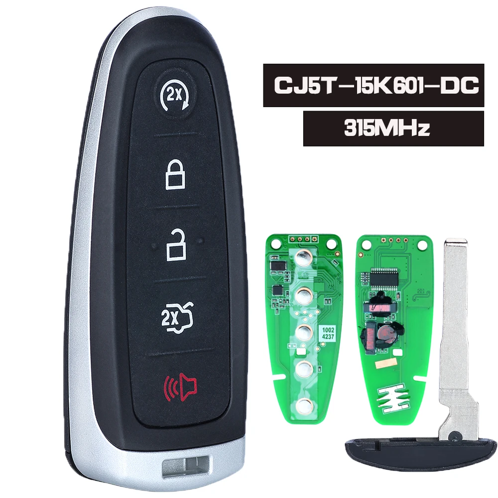 KEYECU CJ5T-15K601-DC 315 МГц ID83, умный ключ, безключевой пульт дистанционного управления для Ford Escape Focus C-MAX - 2013 2014 2015 2016 2017 164-R7995