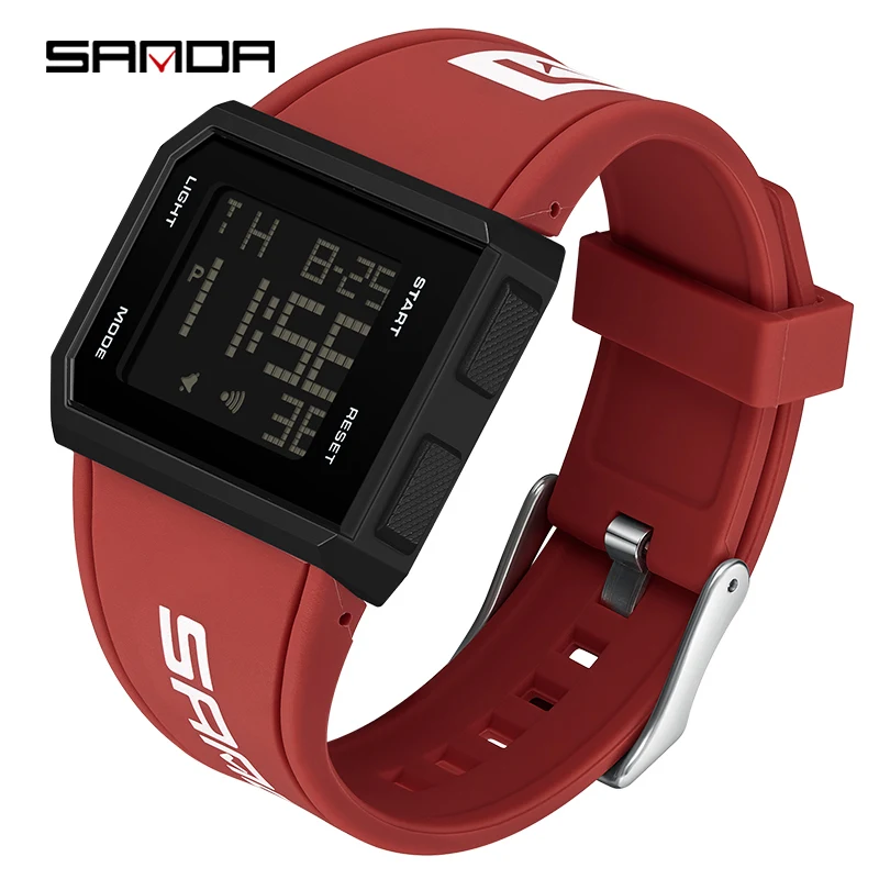 SANDA Men's Outdoor Sports Waterproof LED Digital Watch