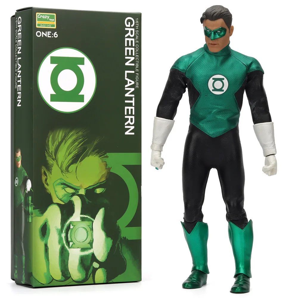 Figura de acción de superhéroes de DC Comics, Superman, Batman, Linterna Verde, Flash, modelo de mano de PVC, caja de color, embalaje, decoración de escritorio, regalo, escala 1/6