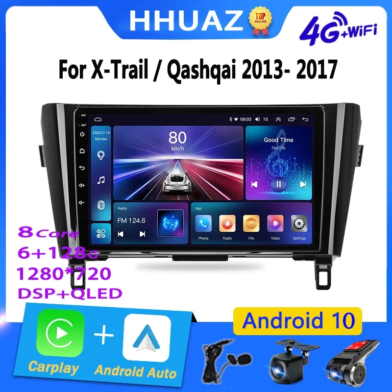 

Android Auto Car Radio Carplay For Nissan X-Trail XTrail T32 Qashqai J11 T31 J10 2013-2017 Multimedia Video Player Navigation