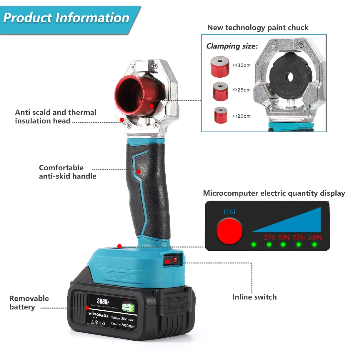 Portable Welding Pipe Machine Electric Fusion Tool Household PPR Pipe Soldering Iron Weld Positioner For Makita 18V Battery 4