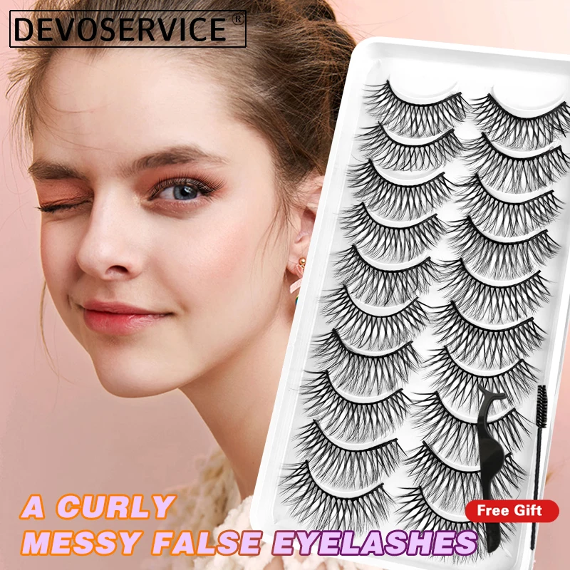 

Beginner Lashes Natural Cosplay Wispy False Eyelashes Soft Manga Eyelash 10 Pairs Cilios Professional Makeup Lashes Wholesale