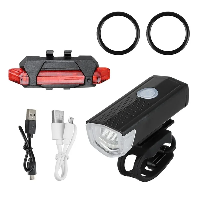 Bicycle Light USB LED Rechargeable Set Mountain Cycle Front Back Headlight Lamp Flashlight Bike Light Front Back Cycling Light