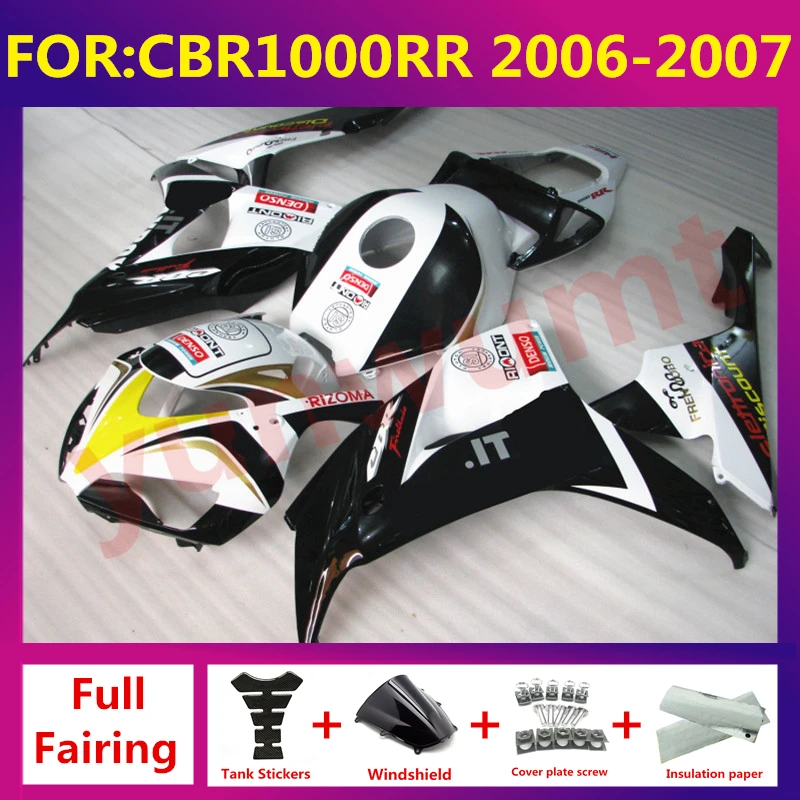 

For CBR1000RR CBR 1000RR CBR1000 RR 2006 2007 Motorcycle Injection full Fairing Kit fit Bodywork fairings zxmt set black white