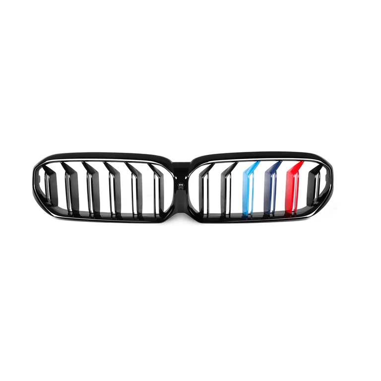 

For BMW 5 series Double-slat glossy M black front grill for BMW G30 G38 LCI 2021+car Front bumper grill
