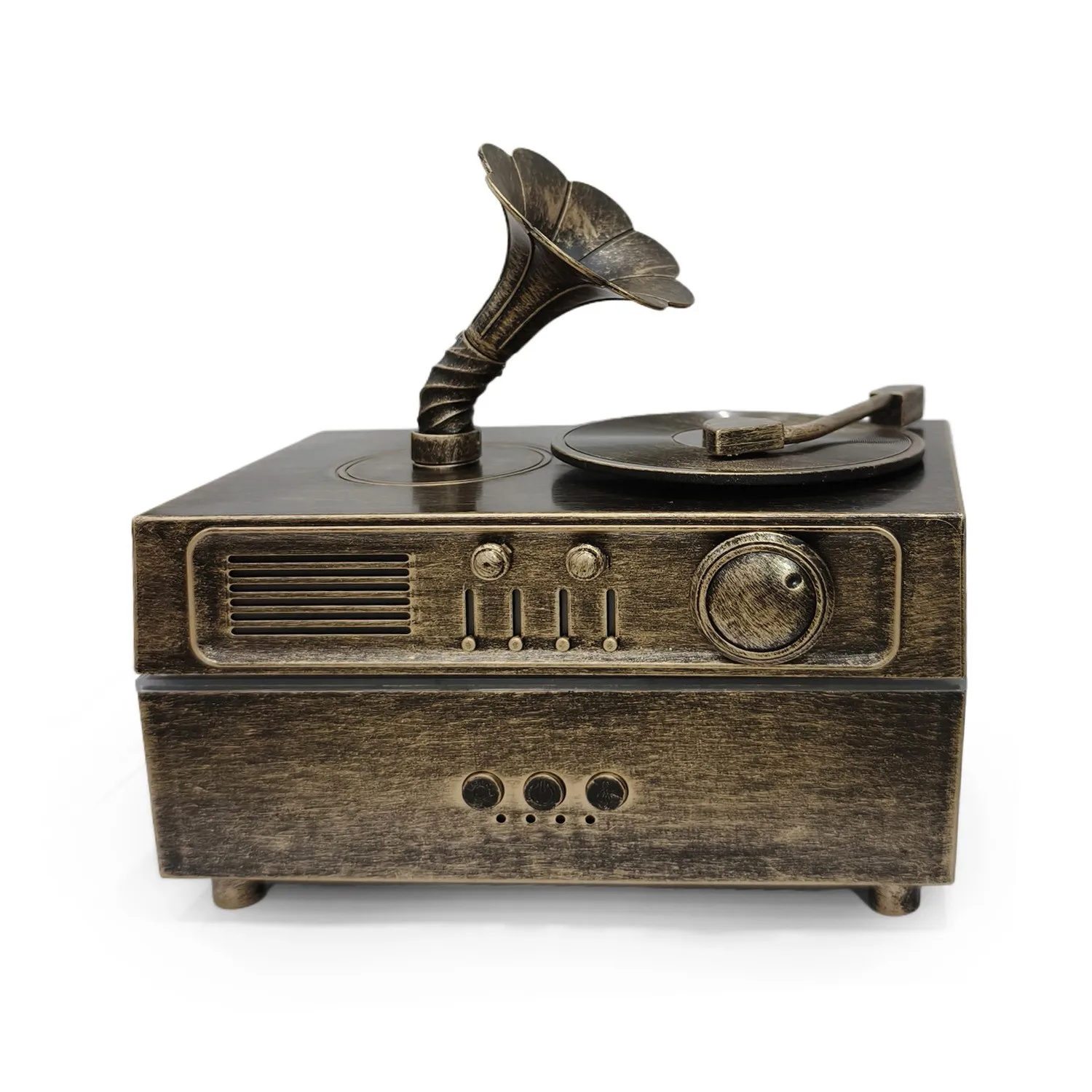 레트로 레코드 플레이어 에센셜 오일 디퓨저 BT 쿨 미스트 가습기 USB 충전 타이머 기능 포함 방, 사무실 및 체육관에 적합