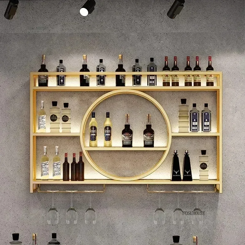 Modern Wall Liquor Store Wine Rack Display Luxury Plane Display Wine Rack Free Standing Large Home Decoration Bar Furniture c