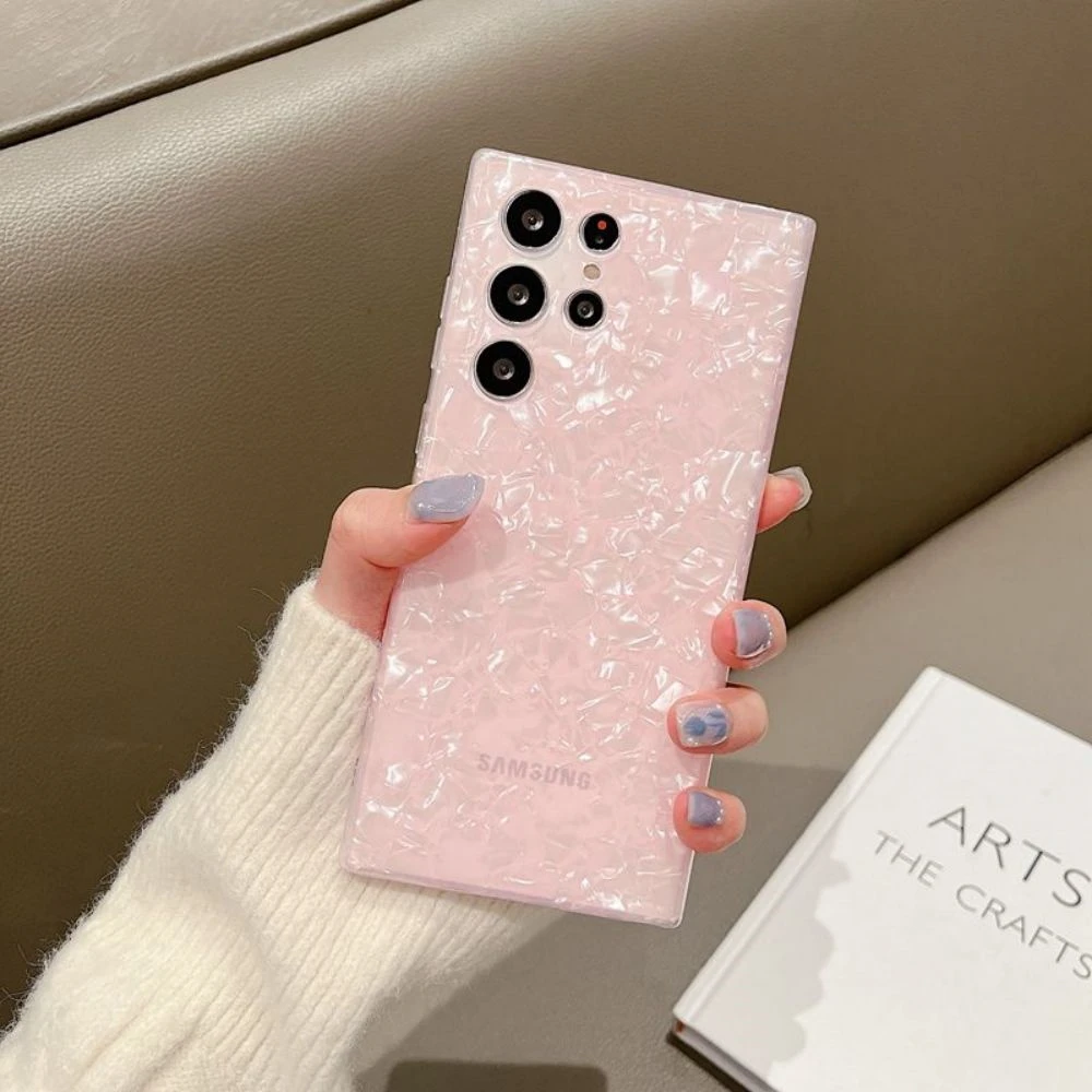 Glitter Dream Shell Marble Case For Samsung S24 S23 S22 Ultra S21 Plus S20 FE S10 Note 20 10 A52 A72 A51 A71 Soft Silicone Cover