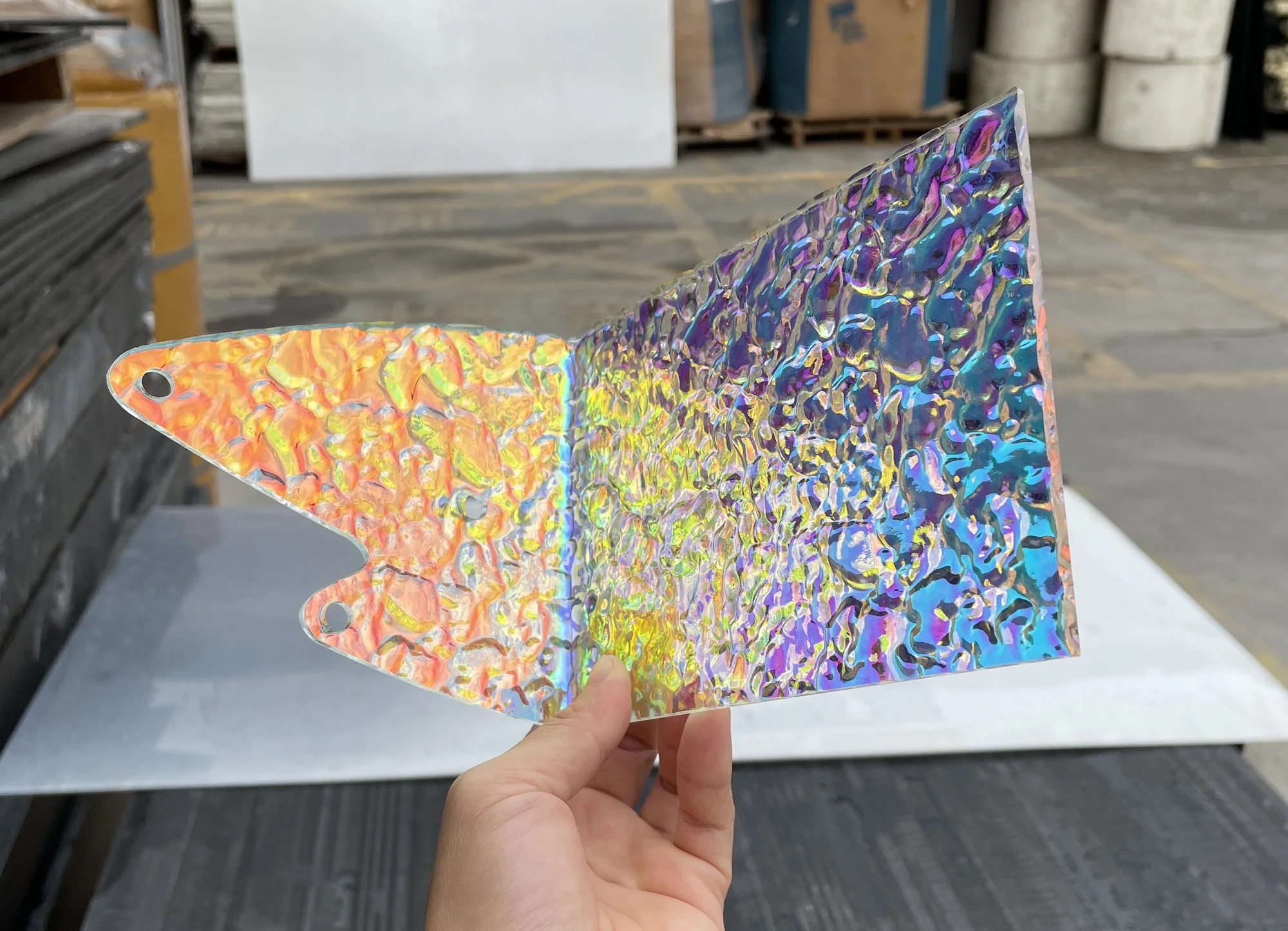 200 × 200 × 5ミリメートル方形波表面プレキシガラスアート装飾