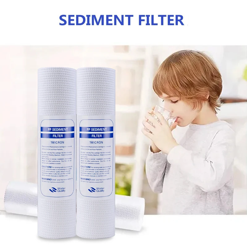 New 10 Inch 1 Micron PP Cotton Filter Water Filter Water Purifier Sediment Cartridge System Reverse Osmosis 4pcs
