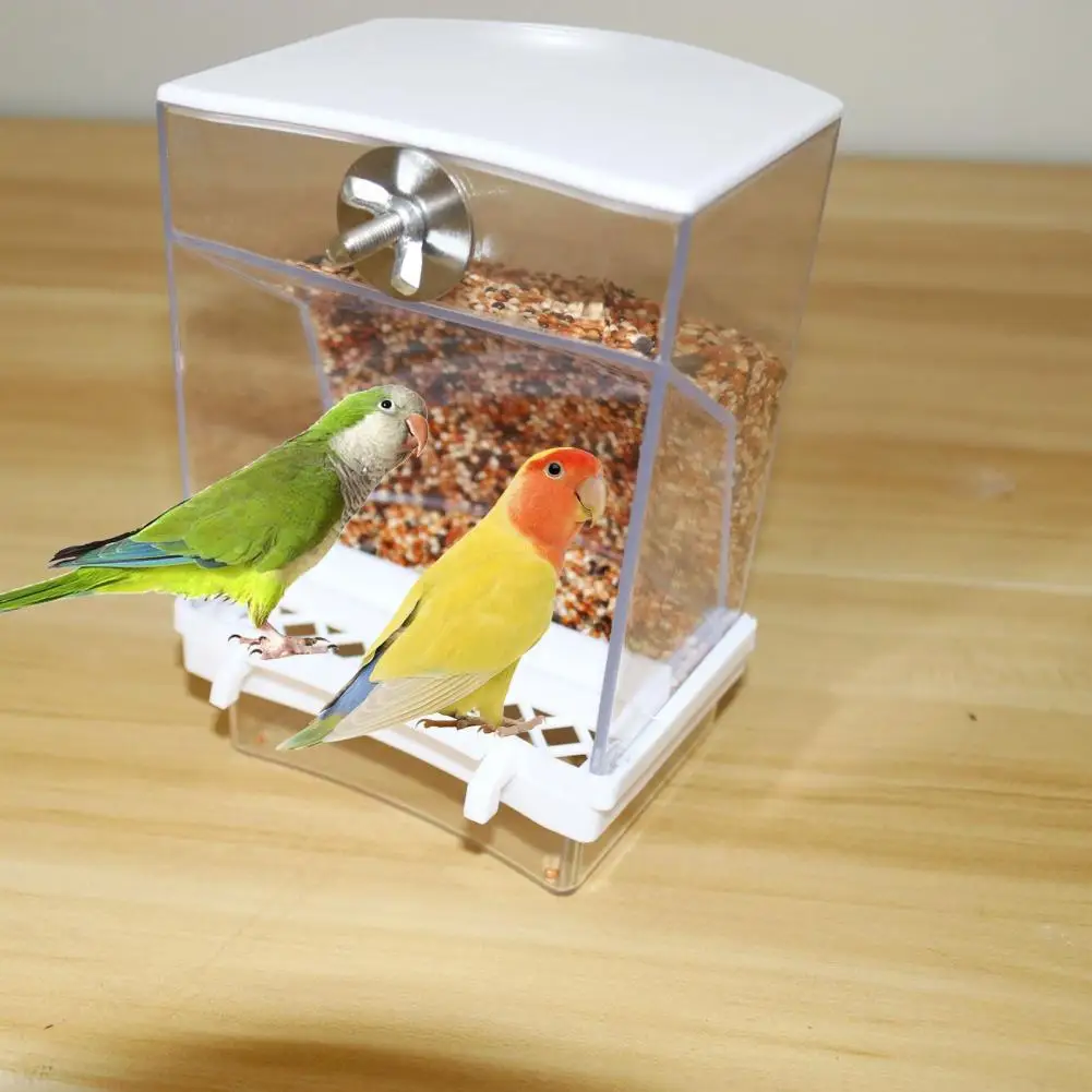 Bird Feeder with Capacity Capacity Transparent Bird Feeder for Cage Automatic Parrot Food Container Hanging Feeder for Small