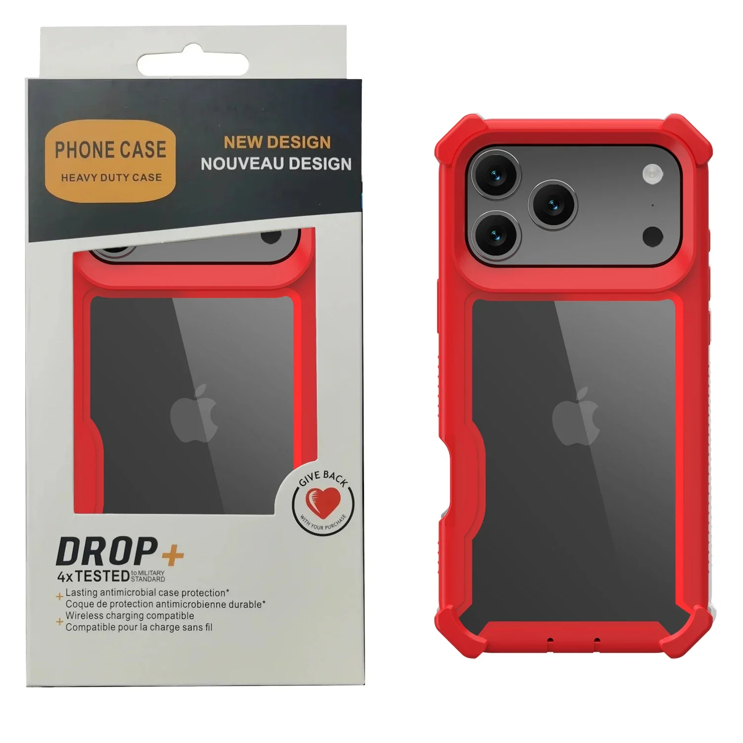 Enhanced Transparent Rugged Armor Soft Grip Protective Phone Case with Hybrid Bumper