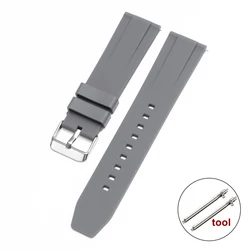 Universal Waterproof Silicone Sport Wristband - Quick Release Rubber Watch Band - 22mm (Grey)