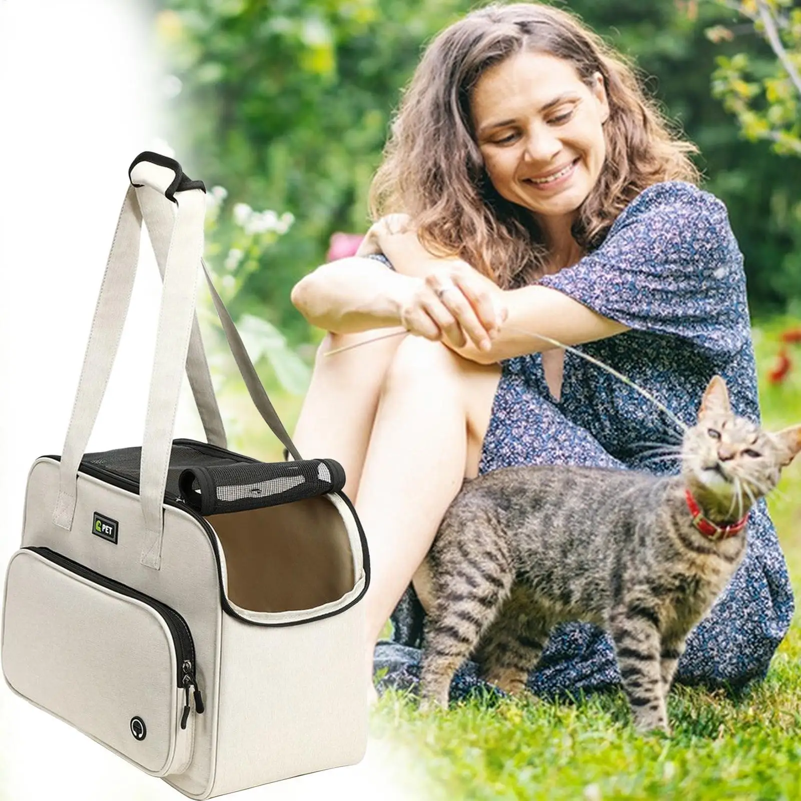 Small Dog Carrier Purse Breathable Mesh Tote With Strap Ventilated Dog Purse Carrying Bag For Daily Shopping Walking Park Outing