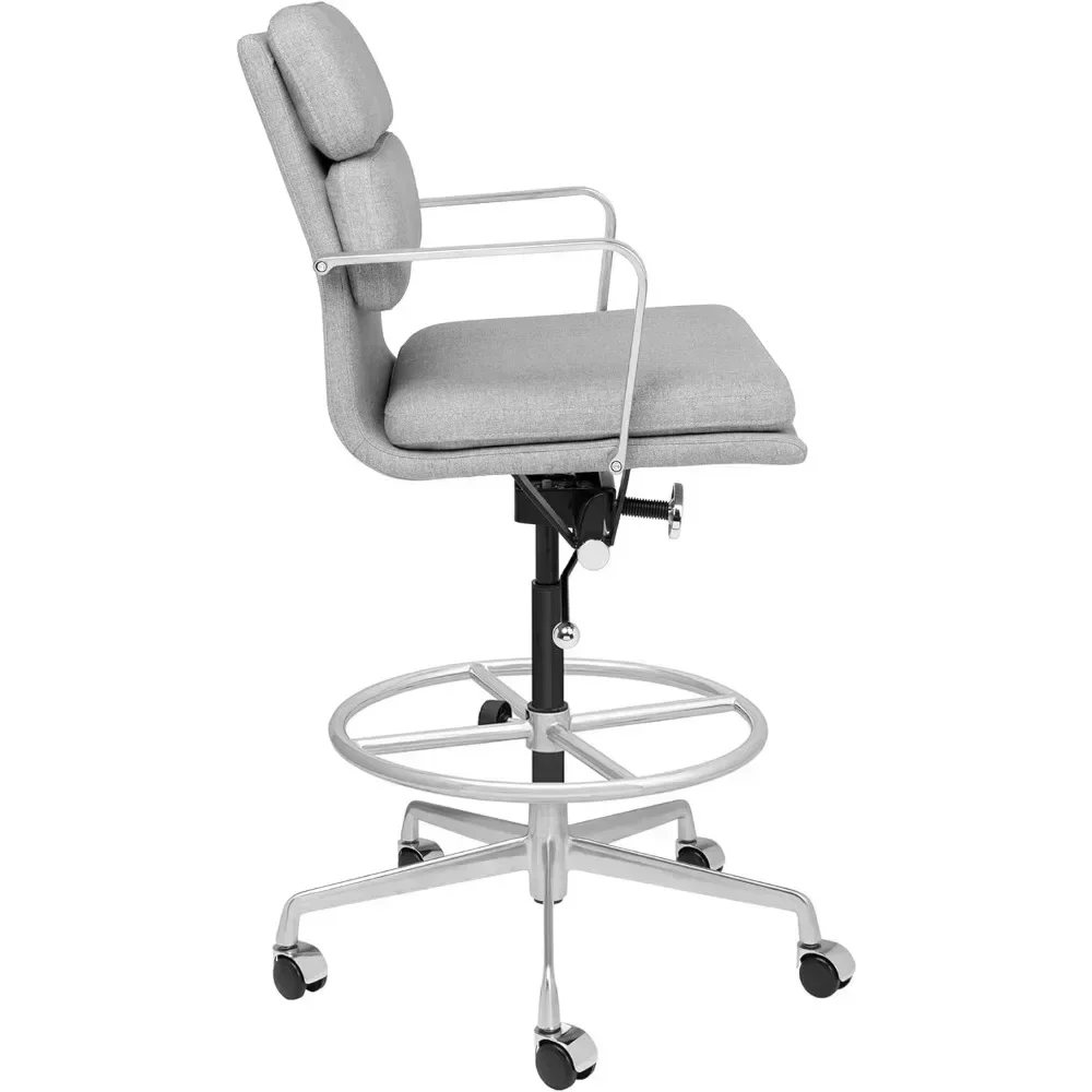 ergonomic padded drafting chair for standing desks: height-adjustable, armrests, and comfort cushioning