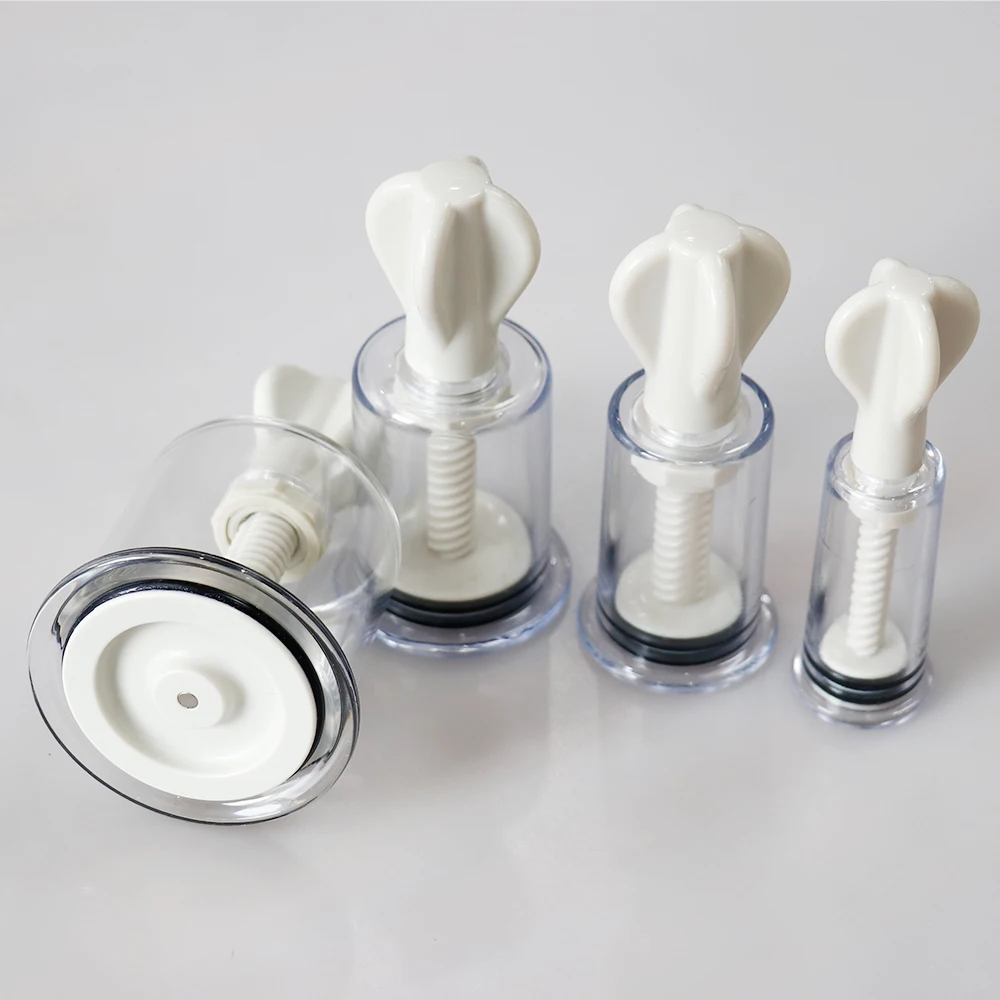 4 Size Rotating Handle Vacuum Body Massage Cans Suction Enhancer Anti Cellulite Plastic Vacuum Cupping Cups Nipple Enlarger Care