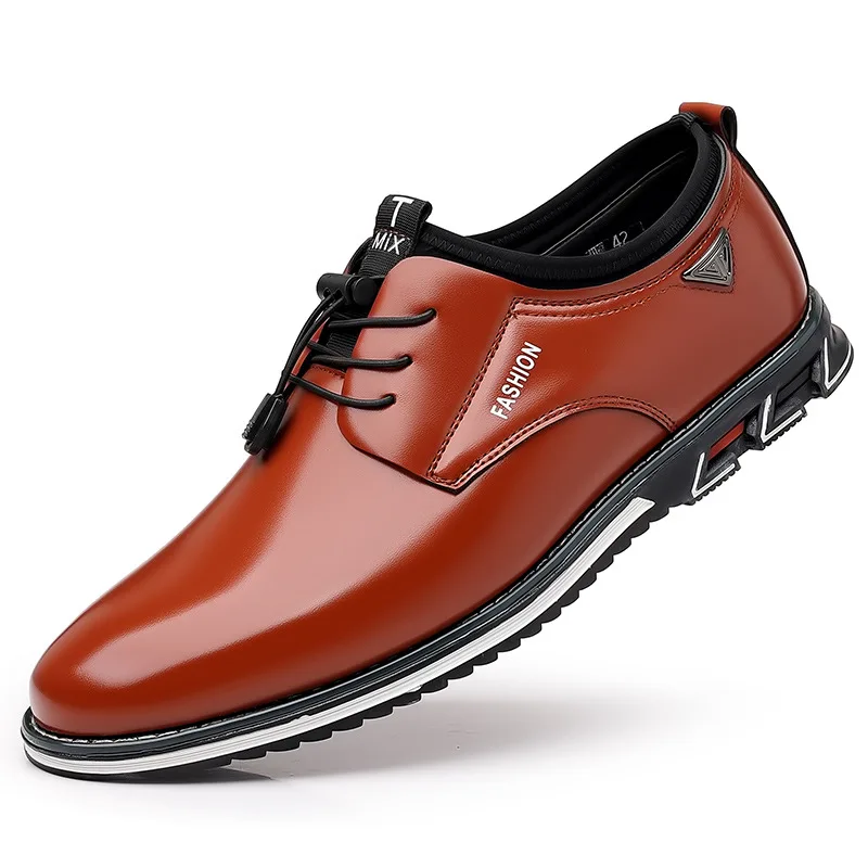 Mens Shoes Business Casual Shoes Men Lace Up Formal Shoes Male Black Leather Oxfords Plus Size Wedding Party Office Dress