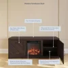 Modern Farmhouse 58" TV Stand with 18" Electric Fireplace & Media Entertainment Center TV up to 65" Infrared Fireplace Heater 4