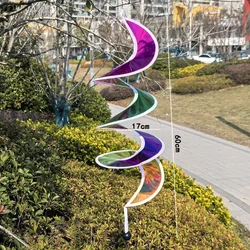Radiant Rainbow Reflective Garden Pinwheel with Stake Decoration (Multicolor - C)