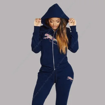 Women's Track Suit Aesthetic Hoodies Sweatshirts Sweatpants 2 Piece Set Zipper Cardigan High quality Sportwear Woman Pants Sets 1