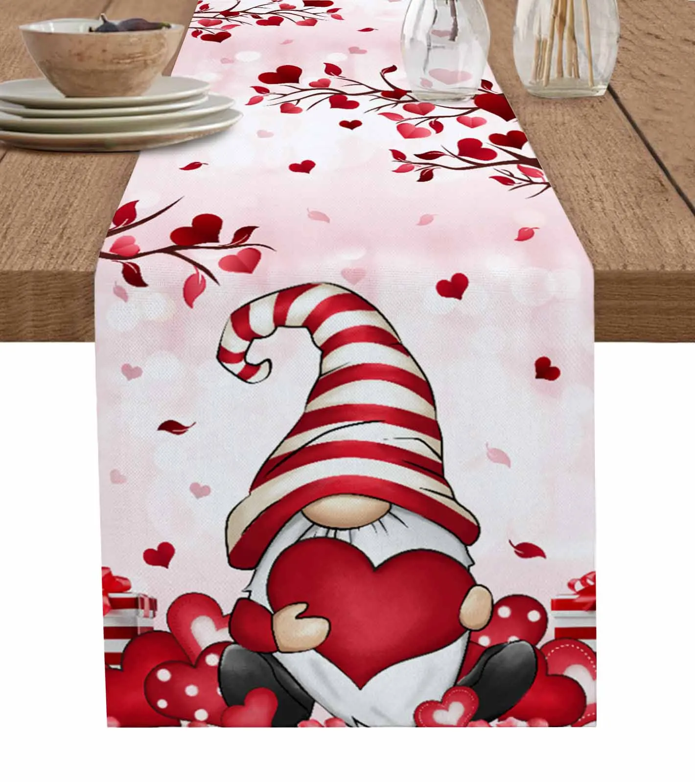 

Valentine'S Day Love Romantic Love Dwarf Table Runner For Kitchen Table Cover Home Decor Tablecloth 4/6 Pcs Placemats